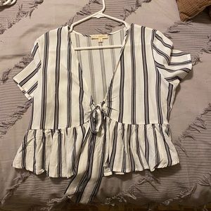 pacsun l.a. hearts black and white striped shirt
